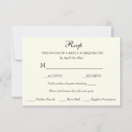 Reactie RSVP Minimalist Classic Elegant Kaartje