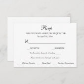 Reactie RSVP Minimalistisch Klassiek Elegant (Voorkant / Achterkant)