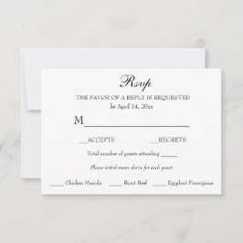 Reactie RSVP Minimalistisch Klassiek Elegant
