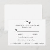 Reactie RSVP Minimalistisch Klassiek Elegant Kaartje (Voorkant / Achterkant)