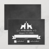 reactie van Afghan Hound Silhouettes Weddenschap R RSVP Kaartje (Voorkant / Achterkant)