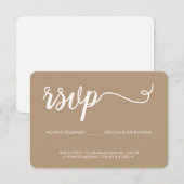 Reactie van bruine en witte RSVP-e-mail RSVP Kaartje (Voorkant / Achterkant)