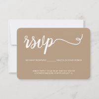 Reactie van bruine en witte RSVP-e-mail