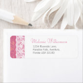 Reactieadres voor roze en witte bruiloft etiket (Insitu)