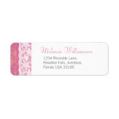 Reactieadres voor roze en witte bruiloft etiket (Voorkant)