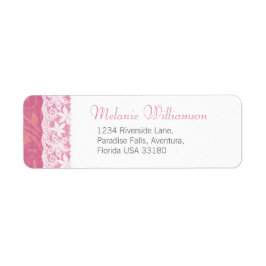 Reactieadres voor roze en witte bruiloft etiket