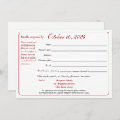 Reactieformulier reünie klasse Varsity Stripe Kaart (Voorkant / Achterkant)