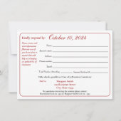 Reactieformulier reünie klasse Varsity Stripe Kaart (Voorkant)