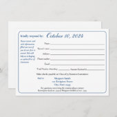 Reactieformulier reünie klasse Varsity Stripe Kaart (Voorkant / Achterkant)