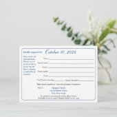 Reactieformulier reünie klasse Varsity Stripe Kaart (Staand voorkant)