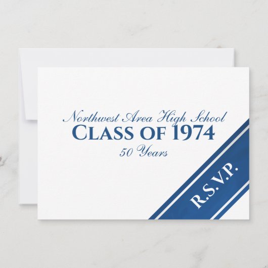 Reactieformulier reünie klasse Varsity Stripe Kaart (Achterkant)