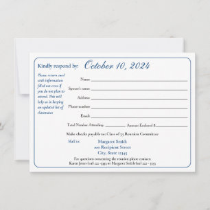 Reactieformulier reünie klasse Varsity Stripe Kaart