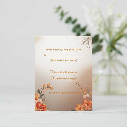 Reactiekaart RSVP Kaartje (Staand voorkant)