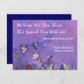 Reactiekaart voor vogels en bijen bruiloft kaart (Voorkant / Achterkant)