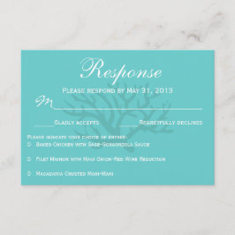 Reactiekaarten voor Seafoam Green Seahorse Weddens RSVP Kaartje