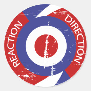 Reactierichting retro mod doelen ronde sticker