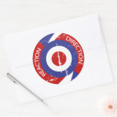 Reactierichting retro mod doelen ronde sticker (Envelop)