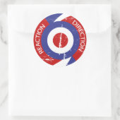 Reactierichting retro mod doelen ronde sticker (Tas)