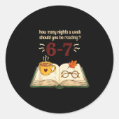 Read 6–7 Nights Funny Reading  Ronde Sticker (Voorkant)