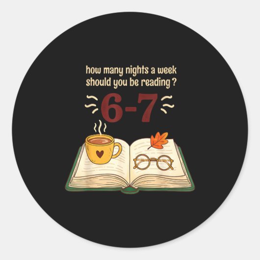 Read 6–7 Nights Funny Reading  Ronde Sticker (Voorkant)