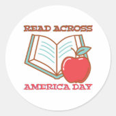 Read Across America Ronde Sticker (Voorkant)