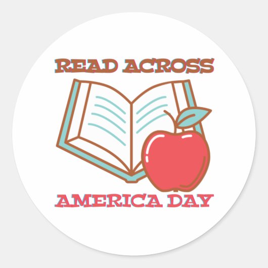 Read Across America Ronde Sticker (Voorkant)