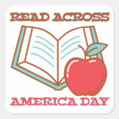 Read Across America Vierkante Sticker (Voorkant)