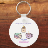 Read And Recharge Keyring Kawaii Book Lover Gift Sleutelhanger (Achterkant)