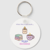 Read And Recharge Keyring Kawaii Book Lover Gift Sleutelhanger (Achterkant)