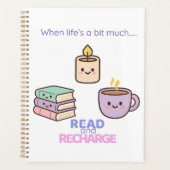 Read And Recharge Planner Kawaii Book Lover Gift (Voorkant)