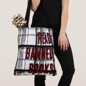 Read Banned Books Hand Drawn Plaid Tote Bag (Dichtbij)