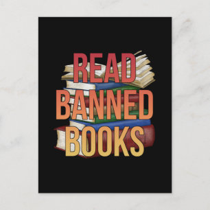 Read Banned Books Librarian Bookworm Book Reader Briefkaart