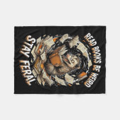 Read books be weird stay feral funny opossum fleece deken (Voorkant (Horizontaal))