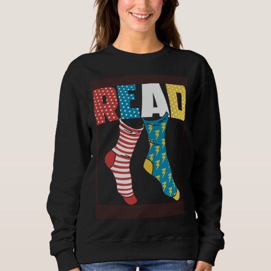Read Books Wacky Socks Reading Teacher Book Nerds Trui (Voorkant)