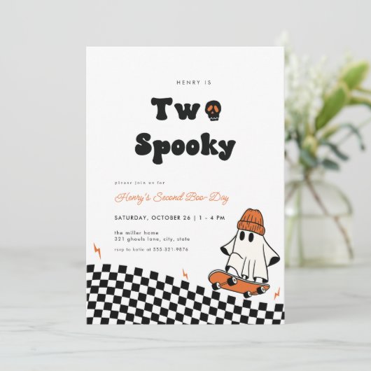 Read Ghost Two Spooky Dude Uitnodiging voor tweede (Staand voorkant)
