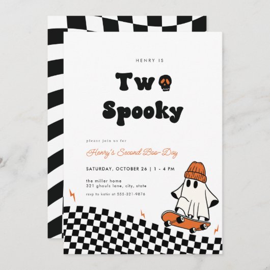 Read Ghost Two Spooky Dude Uitnodiging voor tweede (Voorkant / Achterkant)
