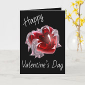 Read heart crystal happy Valentine’s Day card dark Kaart (Gele Bloem)