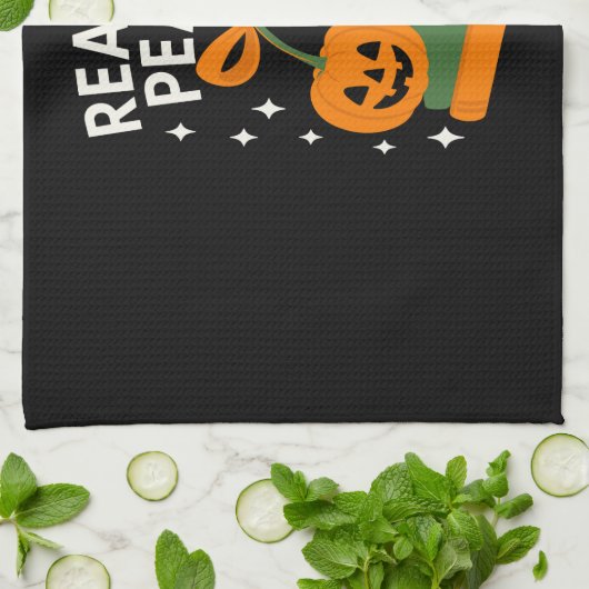 Read in Peace Funny Halloween Book Theedoek (Gevouwen)