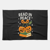 Read in Peace Funny Halloween Book Theedoek (Horizontaal)