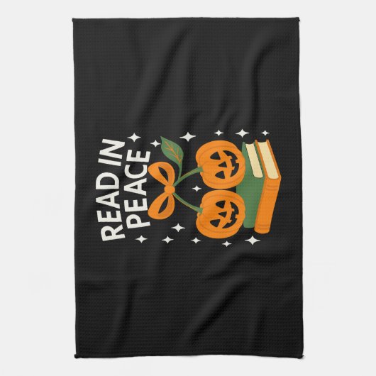 Read in Peace Funny Halloween Book Theedoek (Verticaal)