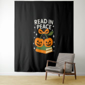 Read in Peace Funny Halloween Book Wandkleed (In situ)
