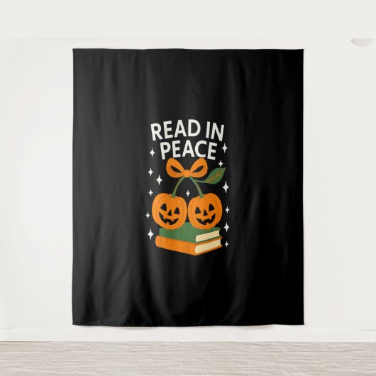 Read in Peace Funny Halloween Book Wandkleed (Voorkant)
