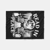 Read In Peace Ghost Reading Books Funny Halloween Fleece Deken (Voorkant (Horizontaal))
