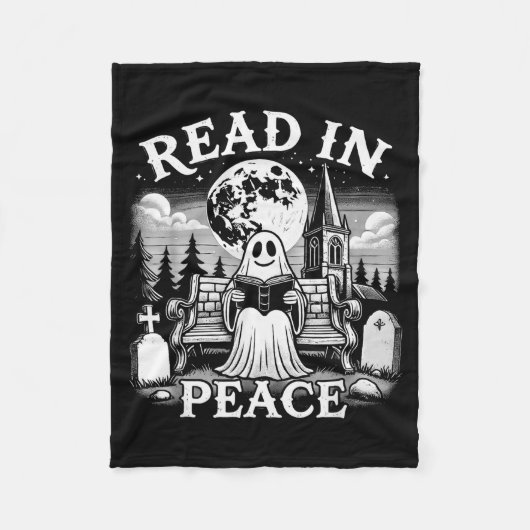 Read In Peace Ghost Reading Books Funny Halloween Fleece Deken (Voorkant)