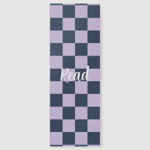 Read Lavender Navy Blue Checker Pattern Bookmark