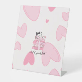 Read • Love • Display – Cat & Book Pedestal Sign Reclamebord Met Voetstuk