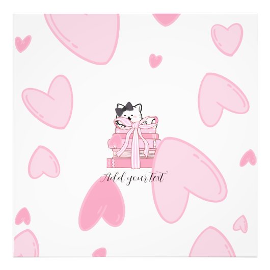 Read • Love • Display – Cat & Book Photo Enlargeme Foto Afdruk (Voorkant)