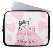 Read • Love • Protect – Cat Book Electronics Bag Laptop Sleeve (Voorkant)