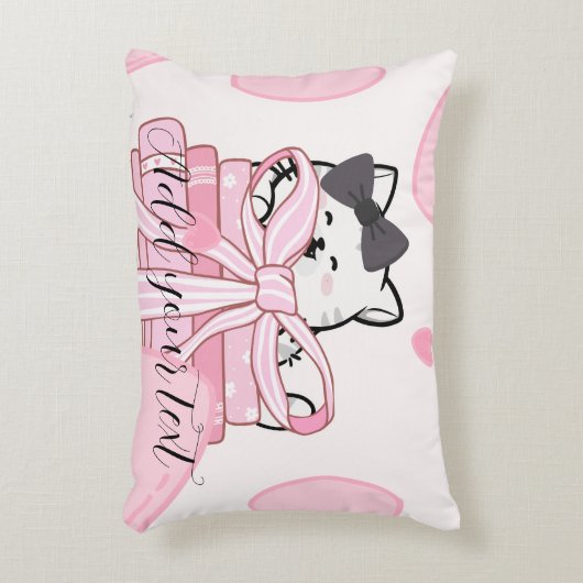 Read • Love • Relax – Cat & Book Pillow Accent Kussen (Voorkant(Verticaal))