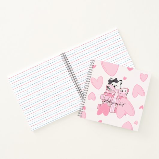 Read • Love • Write – Cat & Book Notebook Notitieboek (Binnen)
